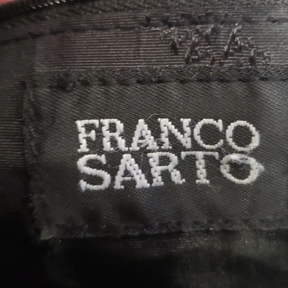 Franco Sarto Purse Hobo Distressed Leather Black Silver Link Hardware Tote